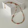 Verão Dopamina Cor Pedra Natural Cristal Frisado Colar Feminino Nicho Design All-match Colar Clavícula Cadeia