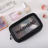 Bolsa Cosmética Transparente de PU Fosca Grande Capacidade Impermeável Portátil Bolsa de Higiene Pessoal Viagem Portátil Cosmético Banho Bolsa de Armazenamento