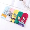 19 Modelos Nuevos de Verano de Calcetines Cortos de Barco de Dibujos Animados de Bob Esponja para Mujer, Calcetines Cortos con Diseños de Anime Japonés y Coreano, Absorbentes de Sudor y Delgados