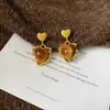 Pendientes Colgantes Populares de Piedra Ojo de Tigre Aguja de Plata Maillard Retro Elegantes Versátiles Pendientes de Lujo Accesible Pendientes de Gama Alta para Mujeres