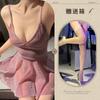 Noite Tingxiang Nova Roupa Interior Sexy Vestido Sling Nightclub Feminino Brilhante Peito Pequeno Uniforme Tentação Pijama Grátis