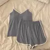 Pijama Cool Estilo Coreano para Mujer Verano Chaleco de Tirantes con Almohadilla en el Pecho Traje Delgado para Usar Afuera Ropa de Casa