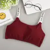 Sutiã Esportivo Feminino com Alça Dupla e Letra, Costas Bonitas, Sem Aro, Suporte Lateral, Roupa Íntima Fitness, Reunião Lateral Sem Costura, Sutiã de Yoga