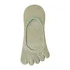 Calcetines de cinco dedos para mujer, finos de verano, tobilleros invisibles, antideslizantes, no se caen del talón, para combinar con zapatos de corte bajo, sin borde visible, calcetines con dedos para mujer