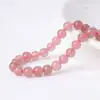 Venta directa del fabricante de cuentas de cristal de fresa natural, cuentas sueltas, productos semiacabados de cristal de piedra preciosa para manualidades, accesorios para pulseras y joyería
