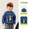 [Anti-pilling] Suéter Infantil Dudu Home Meninos Blusa de Inverno Bebê Manga Longa Camada Base Roupas de Meninas Moda Infantil