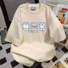 Camiseta Divertida con Estampado de Manga Corta para Mujer, Diseño Retro Coreano de Nicho, Nuevo Estilo Verano 2025, Top Estilo Lazy Ins