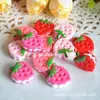 Accesorios de Pegamento en Crema, Juguetes de Comida Simulada, Materiales para Colgantes de Llavero DIY, Pastel Sándwich de Fresa, Parches de Resina de Galleta
