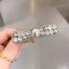 Pinza para el Cabello Estilo Francés de Lujo Ligero con Lazo de Perlas, Pinza de Pato, Pinza Bb, Accesorio para el Cabello Súper de Ensueño con Pedrería, Adorno para el Cabello de Alta Gama, Lujoso y Elegante