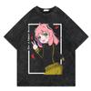 Amazon Camiseta Lavada Retro Street Hip Hop Arnia Anime SPYxFAMILY Estampada Algodón Puro Verano Manga Corta