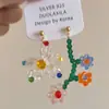 Brincos de Franja Coloridos com Contas Dopamina para Mulheres, Brincos Longos Exagerados de Verão Estilo Férias, Brincos Elegantes de Nicho
