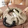 Bolsa de maquiagem de grande capacidade, bolsa de armazenamento de viagem conveniente, nécessaire com cordão para viagem de negócios, bolsa de armazenamento de cosméticos portátil para passeios