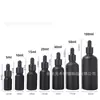 Botella de aceite esencial 10ml 30ml a prueba de luz negro mate botella dispensadora de aceite esencial con gotero, botella de aceite esencial de vidrio, botella vacía, gama alta