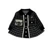 Conjunto de Suéter para Niña Otoño e Invierno Nuevo Estilo Estilo Pequeño Chanel Cuadros Retro Falda de Punto Estilo Coreano Moderna Falda Suéter Comercio Exterior