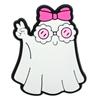 Zuecos Lindos de Fantasma Pequeño Zapato Flor Dibujo Animado Halloween Hebilla Decorativa en la Parte Superior Goma Suave de PVC Accesorios para Zuecos