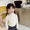 [em estoque meninas camisola de gola alta assentamento camisa outono e inverno novo bebê menina dentro de cor sólida tricô infantil
