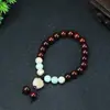 Pulsera de Garra de Gato Asada con Carbón Bodhi Natural Pulsera de Sándalo Rojo Hoja Pequeña Pulsera de Garra de Gato Asada con Carbón Libro Rojo Pulsera Bodhi de Loto