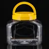 Pote Hermético de Boca Larga Grau Alimentício Pote Transparente Durável PET Espessado para Produtos Secos Frutas Secas Pistaches Embalagem Plástica Frasco Quadrado