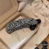 Presilha Banana Vintage com Estampa de Leopardo e Bolinhas Franzida com Toque de Luxo, Presilha Vertical para Torcer Rabo de Cavalo, Grampo Horizontal para Volume na Parte de Trás da Cabeça