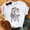 Ropa de Verano Europea y Americana 2025 para Mujer Estilo Harajuku Luna Estrellas Kawaii Camiseta de Manga Corta para Mujer Top Dulce y Lindo