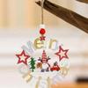 Decoração de Natal de madeira pendurada laço placa de porta decoração pendurada layout de cena guirlanda de árvore de Natal enfeites pendurados
