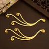 Grampos de cabelo Hanfu cauda de fênix leque feliz DIY cauda longa acessórios de leque de mão para noiva peças de flor nota musical de três folhas lata