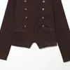 Venta al por mayor de ropa para mujer estilo europeo y americano transfronteriza INS, nueva chaqueta vaquera estilo Napoleón versátil para otoño, vintage, niche, entallada