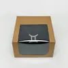 Caja de Papel Kraft Transparente en Stock con Ventana para Gorras de Béisbol Universales, Empaque de Ropa y Sombreros, Caja de Regalo, Caja de Papel