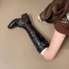 Botas largas de moda talla grande para mujeres petite 2026, nuevas botas de montar de estilo súper alargador de piernas para mujer, botas de caña alta ajustadas para otoño e invierno