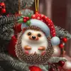Navidad Transfronteriza Acrílico Nuevos Adornos de Animales Navideños Decoración de Espejo Retrovisor Interior de Coche Colgante Llavero