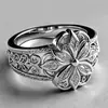 Anillo Tallado Exquisito Ding Hao con Diseño Floral Hueco de Nicho Estilo Bosque Joyería con Toque Artístico y Elegancia Versátil