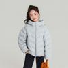 Pudding Haru Jaqueta Curta com Capuz Infantil para Meninas 2025 Estilo Novo de Inverno Jaqueta de Penas de Pato Branco Simples e Fashion