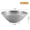 Tazón de Sopa de Acero Inoxidable 304 de Doble Capa Antiescaldante con Rosca, Tazón para Arroz, Tazón para Hot Pot Picante, Tazón para Ramen, Tazón para Fideos con Rosca, Tazón Cónico