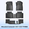 Adequado para 2021-2024 Mitsubishi Outlander Phev Direção à direita 3D All-Weather Tpe Tapete de assoalho Tapete de porta-malas