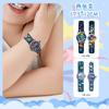 Pegatina de tatuaje de color con purpurina para reloj, para mujer, resistente al agua, de larga duración, para niños, con bonito patrón de dibujos animados