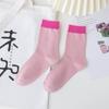 Calcetines de rayas verticales color caramelo blanco leche para mujer, delgados de primavera y verano, estilo japonés fresco, color sólido simple, combinación de colores, calcetines de media caña que combinan con todo