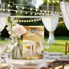 Letrero personalizado de número de mesa de boda acrílico estilo ins transfronterizo, decoración de mesa moderna para bodas y compromisos con acabado espejo dorado