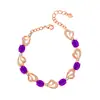 Yihua Celebridade da Internet Transmissão ao Vivo Bracelete de Cristal com Diamante Colorido Barroco Bracelete de Coração com Zircônia e Diamante Assimétrico Estéreo