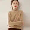 26 Estilos Nuevos de Suéteres de Cachemira para Mujer con Cuello Semi-Alto, Tejido de Punto Grueso de Siete Agujas, Raglán, Doble Hilo, Corte Holgado, Capa Base
