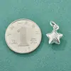 Plata de Ley S925 Plata Lisa Estrella de Cinco Puntas Tridimensional Colgante Pulsera de Cuerda Trenzada con Cuentas Hecha a Mano Pulsera Accesorios de Plata