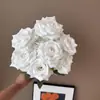 Flor Artificial nueve cabezas diamante rosa mango rayo fondo haz decoración del hogar camino plomo rizado conjunto pared de flores boda Exterior