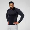 Camiseta Masculina de Manga Longa Youngla Malha Fitness Musculação Esportiva Calças Colantes Tops Respiráveis Elásticos de Secagem Rápida para Uso ao Ar Livre