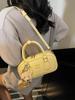 Bolsa de ombro feminina transversal, bolsa pequena quadrada de cor sólida casual de grande capacidade para viagem, 2025