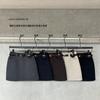 Liquidação, Sem Trocas ou Devoluções. Saia Lã Minimalista Versátil Estilo Coreano Reta Linha A H240135-1 (com Bolsa de Cintura)