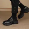 Estilo Ligero y Suave~Nuevos Zapatos de Piel Suave para Mujer, Mocasines Retro sin Cordones, Zapatos de Plataforma de Suela Gruesa para Personas Bajitas