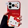 Gato de la Fortuna Rojo Año Nuevo Kt Cat Funda para Apple 17 Pro Max iPhone 16 Dibujos Animados 15 Cuero 14 Modelo Nuevo