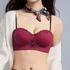 Lingerie de Renda Estilo Menina Doce, Sutiã Push-Up para Seios Pequenos, Sem Aro, Anti-Queda, Sutiã com Taça de Palma Puro Desejo