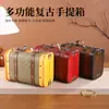 Caixa de armazenamento de madeira desgastada estilo antigo com alça, nova caixa de armazenamento doméstica estilo chinês, pequena caixa de madeira acessório para filmagem