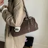 Bolso de Hombro Retro Estilo Coreano Ins 2025 Simple Casual Elegante Estampado de Leopardo Súper Moderno para Mujer