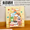 Notas Adhesivas Jenga de Animales de Dibujos Animados Ins para Estudiantes, Notas Adhesivas Decorativas de Mascotas Lindas, Notas de Mensajes de Alto Valor, Notas Adhesivas Reutilizables
